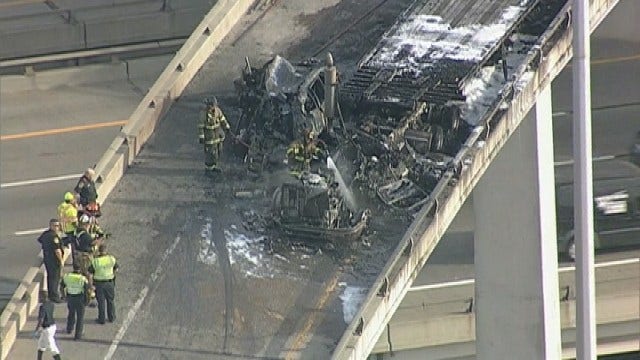 Two adults, two kids, unborn child dead in fiery I-20 18-wheeler crash