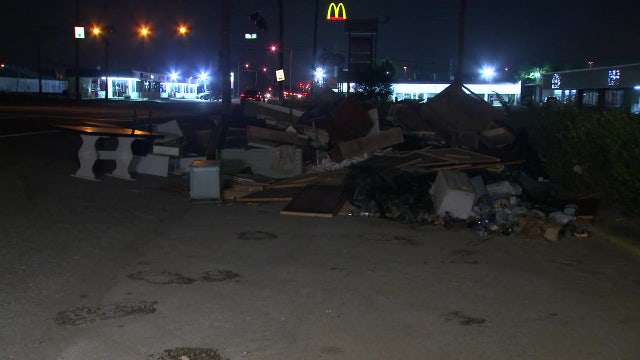 Harvey flooding damages Old Katy shopping center