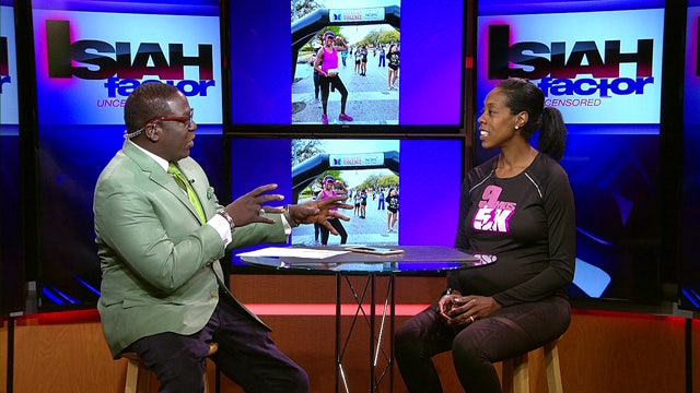 Pregnant woman competing in triathlon