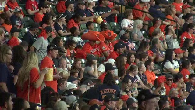 Fans gather at Minute Maid Park for ALCS Game 1 watch party