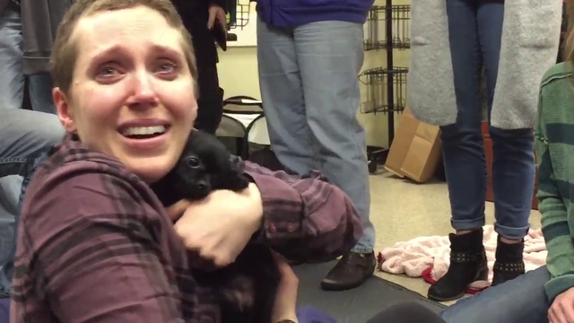 Woman battling cancer lives out puppy fantasy