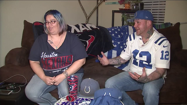 Texans/Colts couple shows how to survive living with the enemy during the playoffs