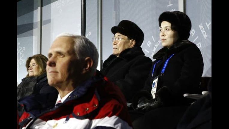 2da6c6c5-Kim Jong Un sister behind Pence GETTY-409162