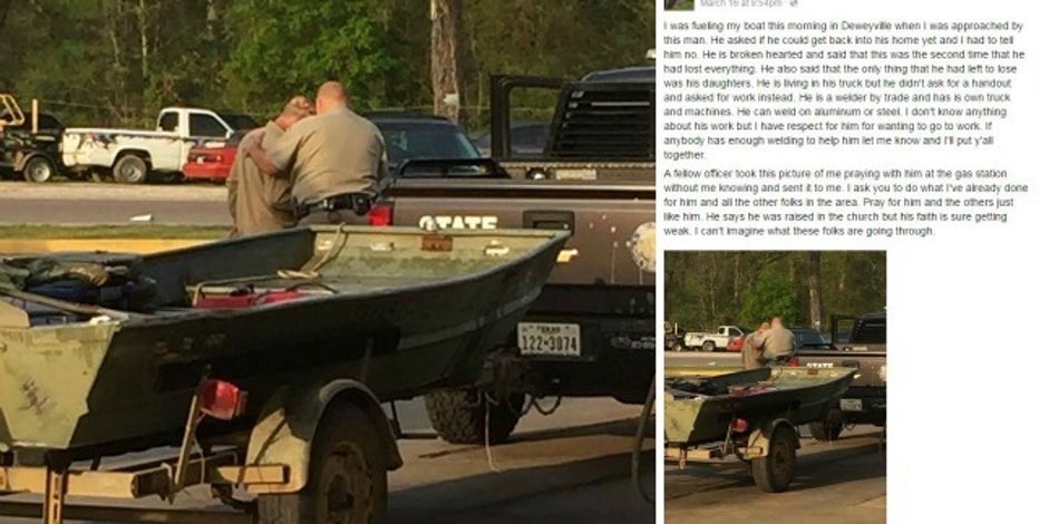 Texas officer prays with brokenhearted man who lost everything | FOX 26 Houston