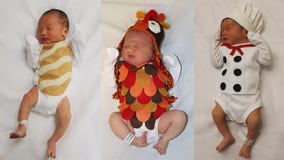 Adorable newborns dress up as Thanksgiving meal at The Woman's Hospital of Texas