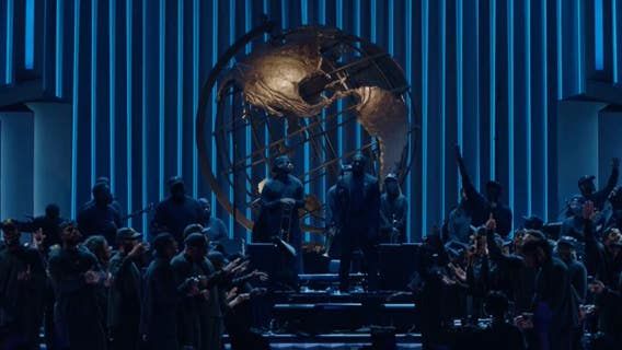 Kanye West attends Lakewood Church service