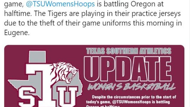 Texas Southern University women's basketball uniforms stolen before Oregon game
