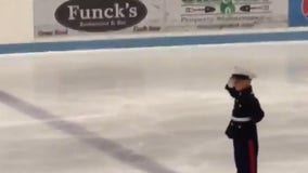 Boy ice skates to ‘God Bless the USA’ in special holiday tribute to veterans