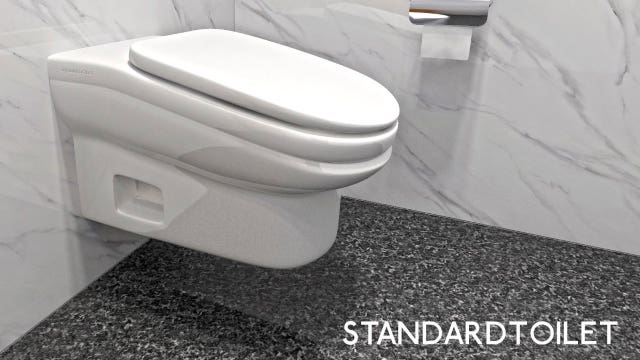 Company creates tilted toilets to keep work bathroom breaks to 5 minutes or less