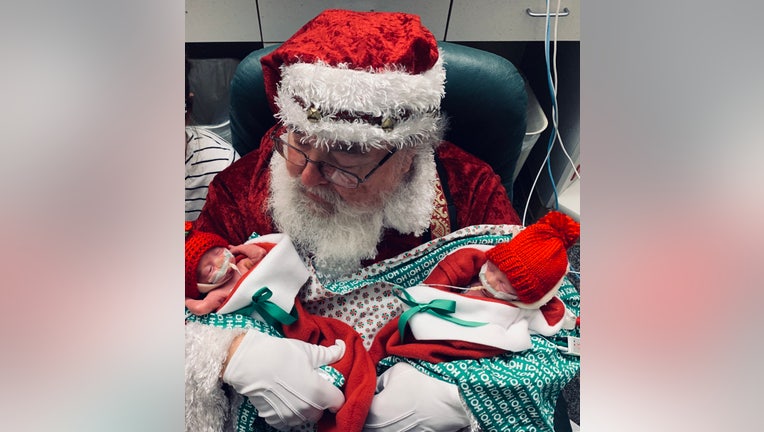 Santa Claus stopped by to make it even more memorable for the tiniest infants and their families in the NICU at Memorial Hermann Southwest Hospital.