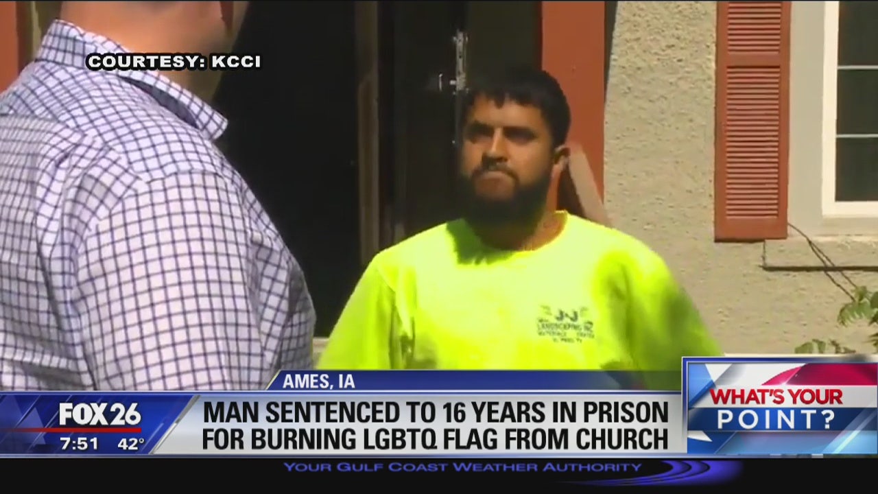 iwoa man 16 years for burning gay flag
