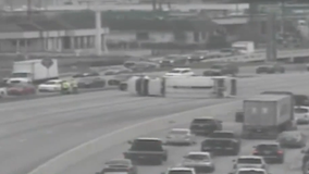 Heavy truck accident closes 3 lanes, causes delays on I-610