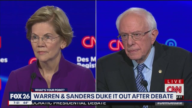 Sanders and Warren squabble over sexism after Iowa debate- What's Your Point?