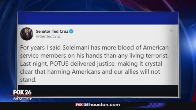 Texas politicians, law enforcement agencies respond to US killing of Iranian general