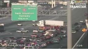 18-wheeler accident blocking Katy Freeway WB at Blalock