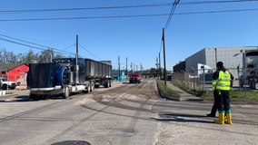 Diesel fuel leak from 18-wheeler shuts down east-side streets