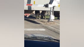 Fifth Ward students seen crawling through stopped train cars going to and from school