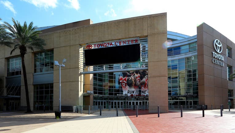 FILE PHOTO. Toyota Center, home of the Houston Rockets basketball team in Houston, Texas on November 6, 2017.