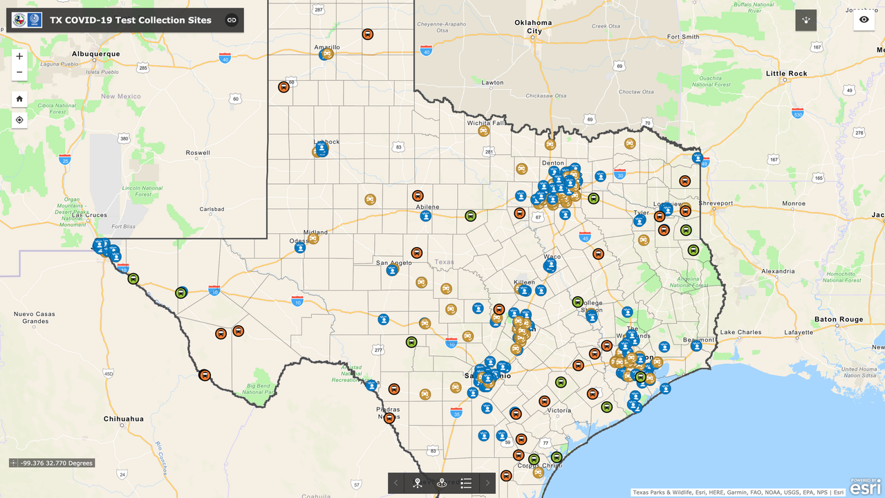 Texas COVID19 testing map