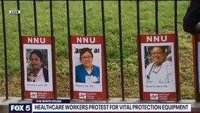 Nurses protest at White House to call attention to lack of PPE; honor those who died from COVID-19