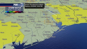 Chambers, Liberty Counties under Severe Thunderstorm Watch