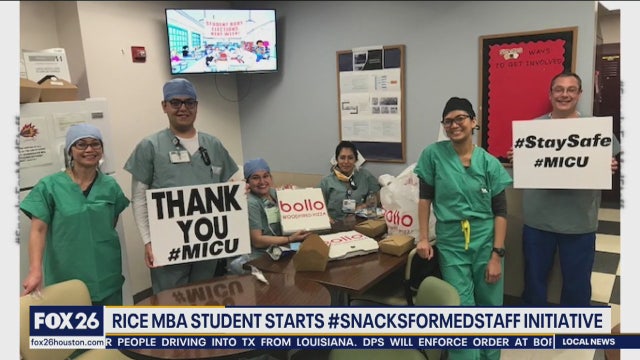 Snacks for Med Staff: Rice University students send meals to healthcare workers