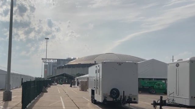 Makeshift hospital being built outside NRG Stadium