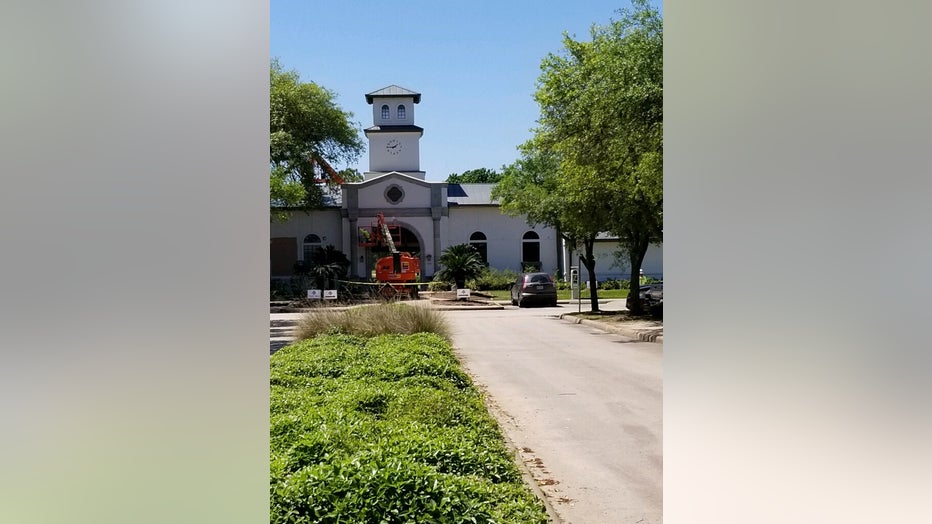 The Memorial Park Golf Course clubhouse under construction. 