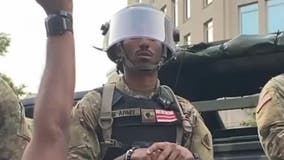 DC National Guardsman captured on video chanting 'I'm black and I'm proud' with protesters