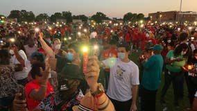 Hundreds attend memorial candlelight vigil for George Floyd