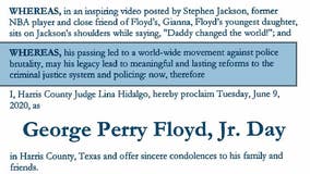 June 9 officially declared "George Perry Floyd, Jr. Day" in Harris County