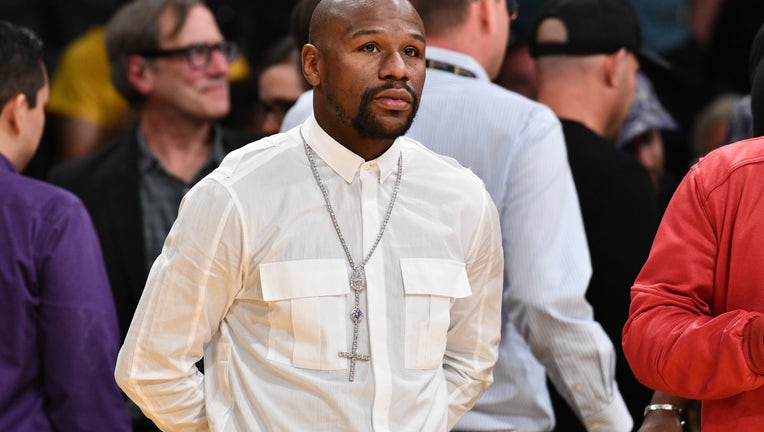 Floyd Mayweather Jr. attends a basketball game between the Los Angeles Lakers and the Atlanta Hawks at Staples Center on November 11, 2018 in Los Angeles, California.