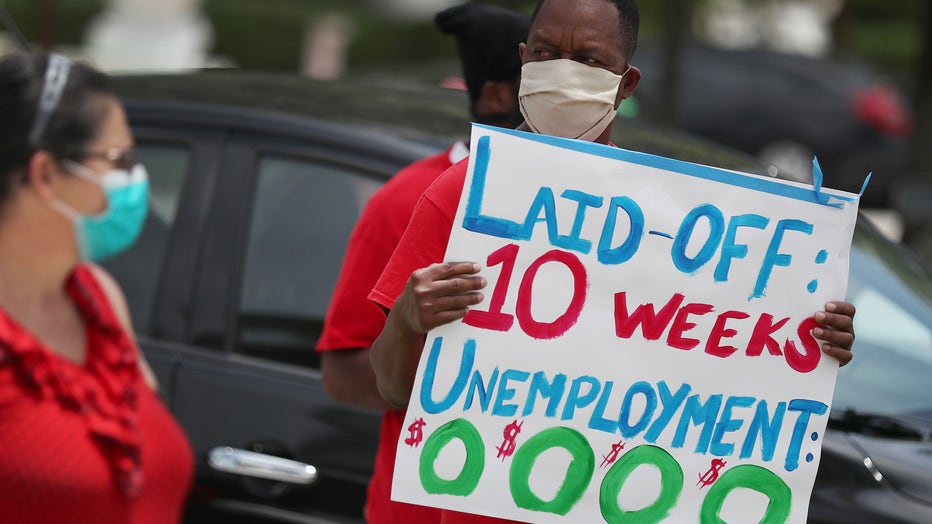 Unemployed Hospitality And Service Workers Lead Caravan Die-In In Florida