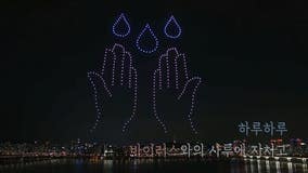 South Korea honors health workers, highlights importance of handwashing in elaborate drone light show