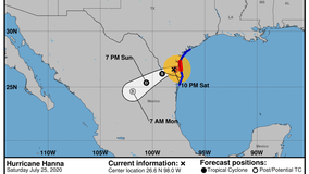 Hurricane Hanna slamming deep South Texas with rainfall, winds