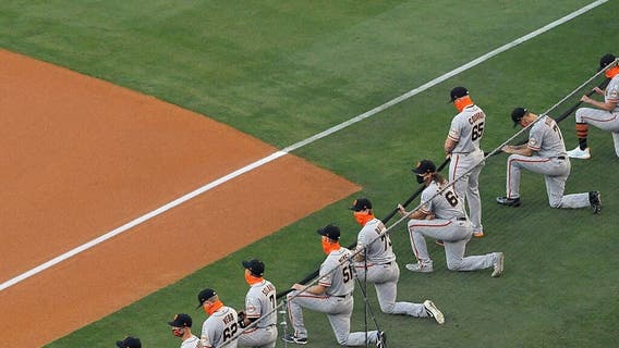 Giants' pitcher Sam Coonrod refuses to kneel during Black Lives Matter moment because of faith