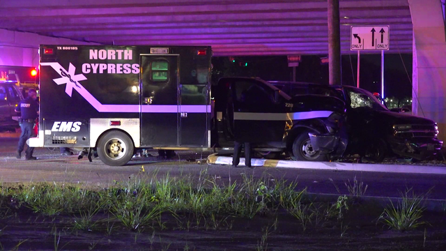 Ambulance involved in late night crash in Harris County