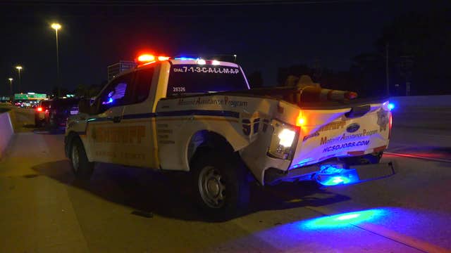 MAP deputy's truck rear-ended while providing traffic control for accident
