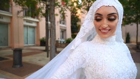 Video captures moment of massive Beirut explosion as bride poses for photographs