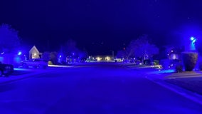 Nevada neighborhood lights up in blue to support law enforcement