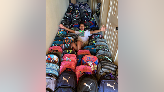 Plano 13-year-old gives backpacks to kids in need