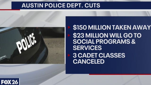 Austin cuts its police department budget by $150 million- What's Your Point?