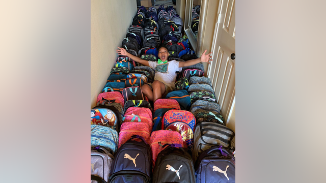 Plano 13-year-old gives backpacks to kids in need