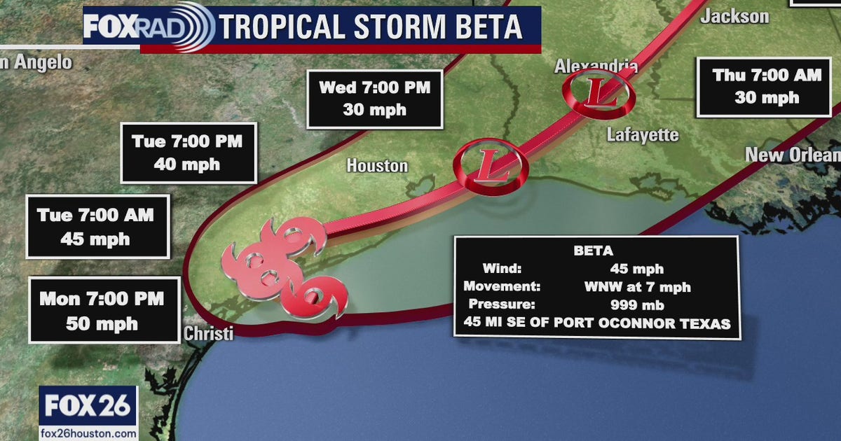 Tropical Storm Beta forecast to make landfall along Texas coast on ...