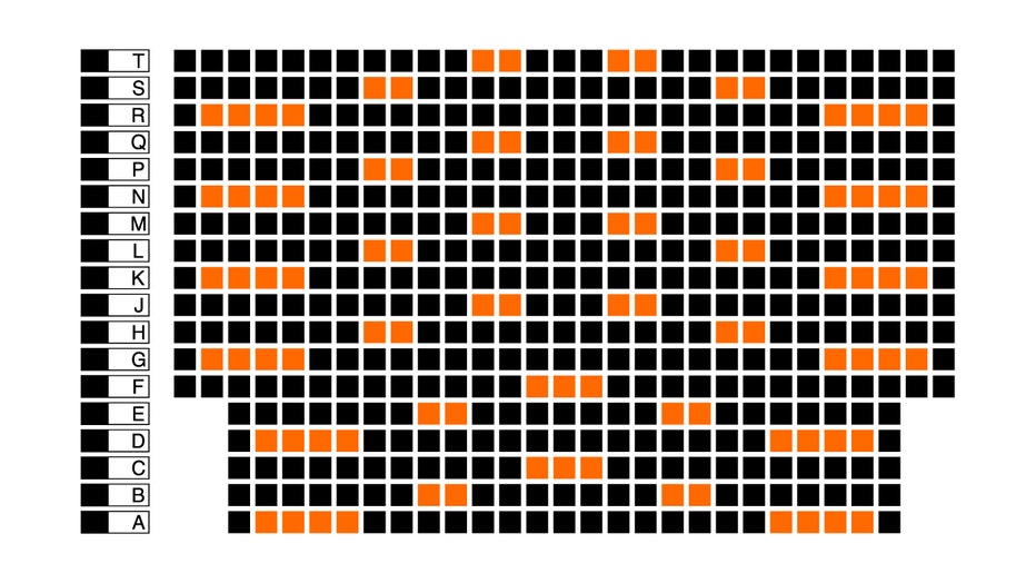 This is an example of a seating map at one of BBVA Stadium's sections.