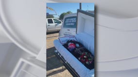 Trump supporters apologize for bringing casket to Biden rally