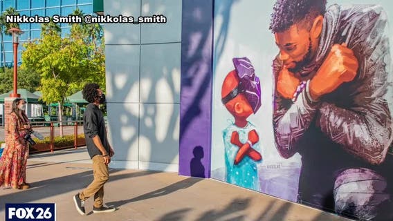 Houston artist in national spotlight for tribute to Chadwick Boseman