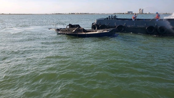 Coast Guard rescues three passengers from vessel on fire near Houston Ship Channel