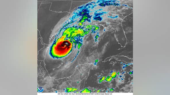 Hurricane Delta continues moving inland, winds now at 75 miles per hour