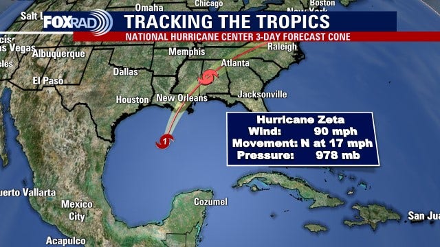 Zeta makes landfall in Louisiana as category 2 hurricane